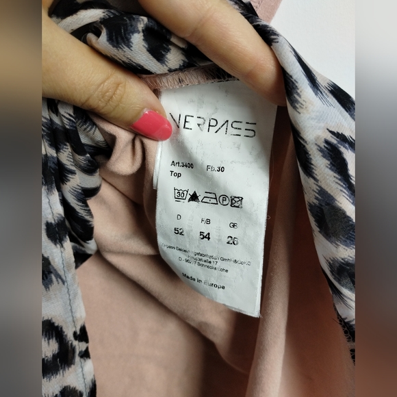 Verpass mixed media top leopard animal print pastel pink plus size 22 blouse - Picture 3 of 12
